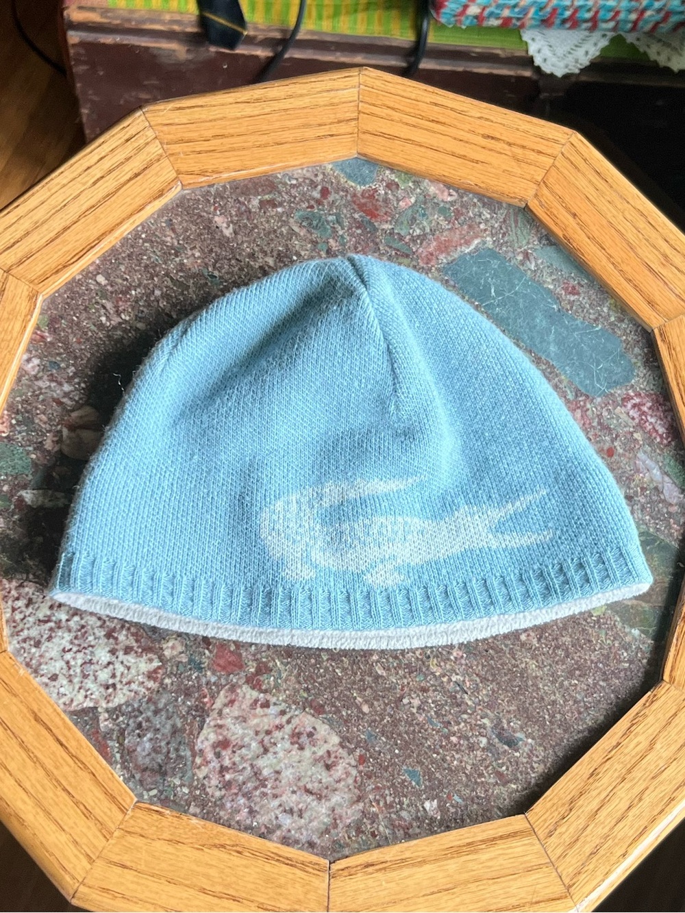 Lacoste Wool Blend Pastel Alligator Beanie